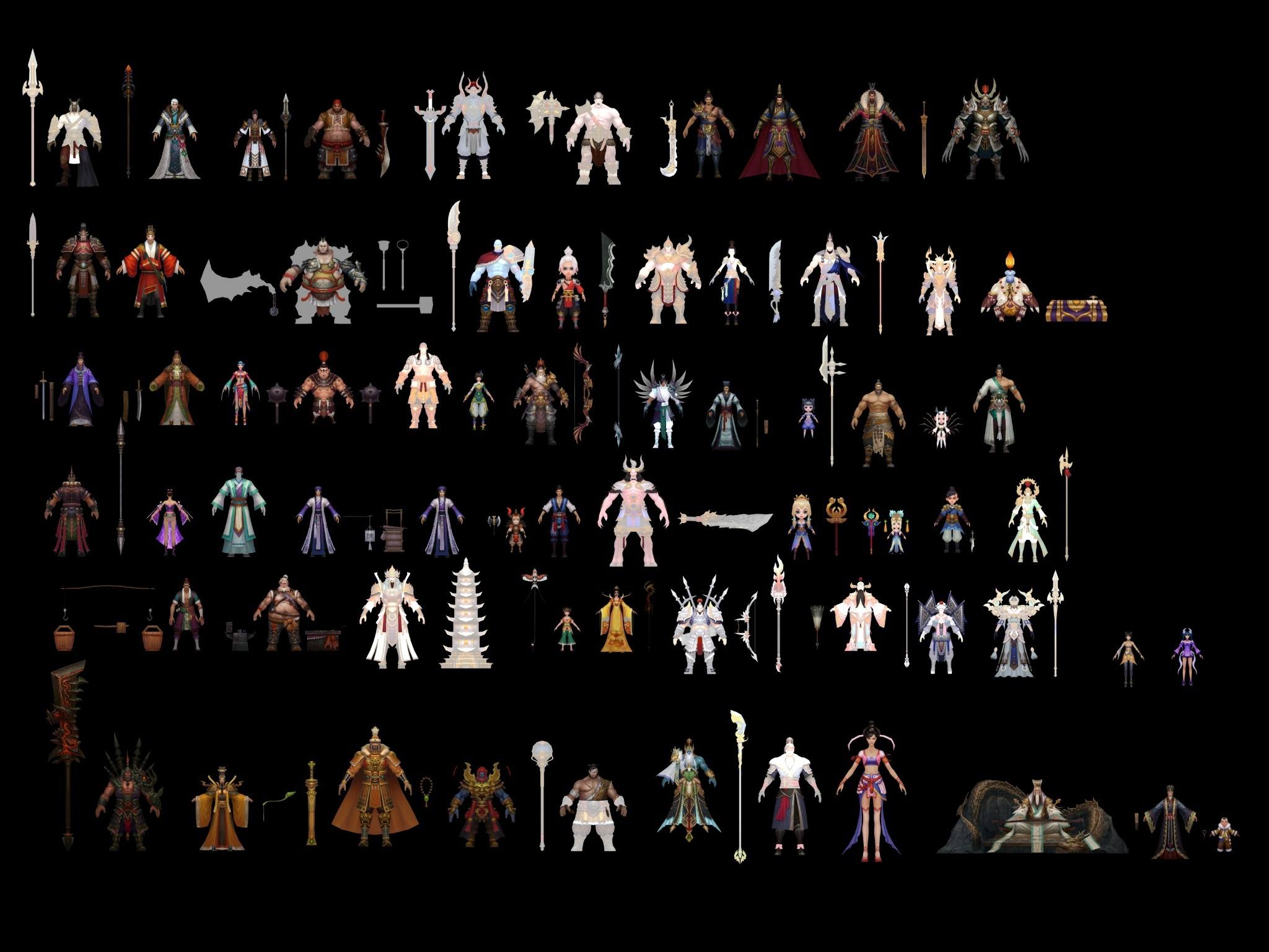 【赤壁三国】低模手绘写实风格三国题材角色模型 4边面源...