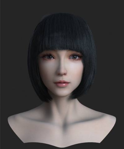 细腻的高模美女模型（带贴图。Vray渲染）